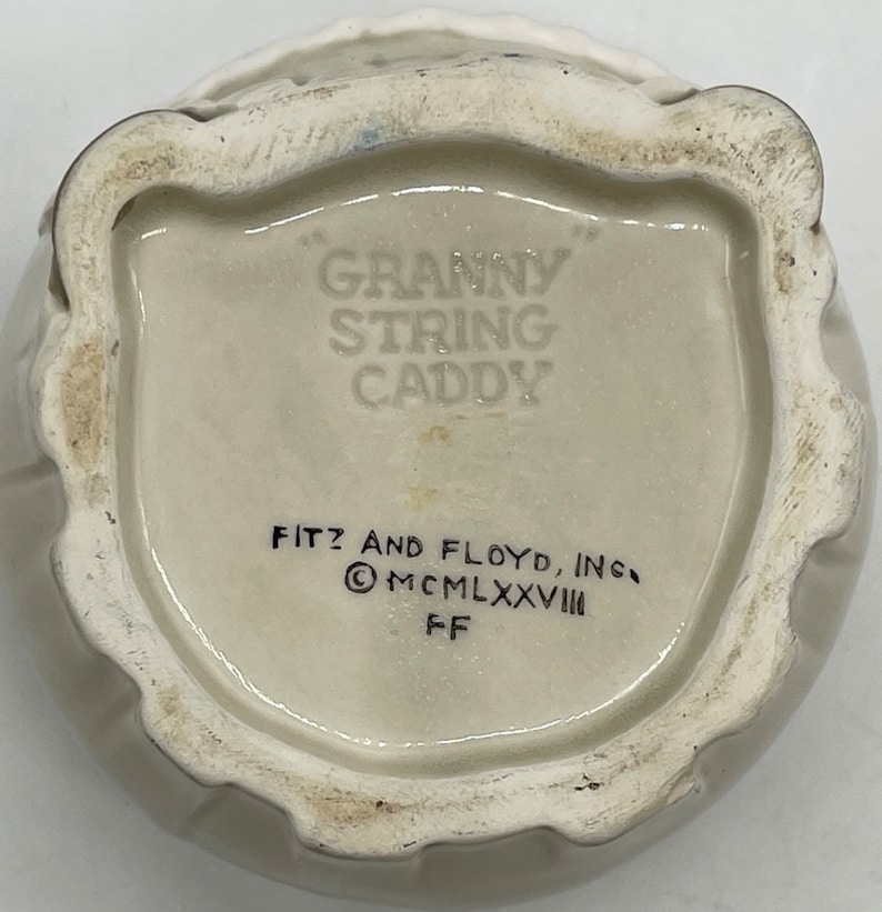 Vintage Fitz and Floyd Granny Grandma String Holder Jar image 8