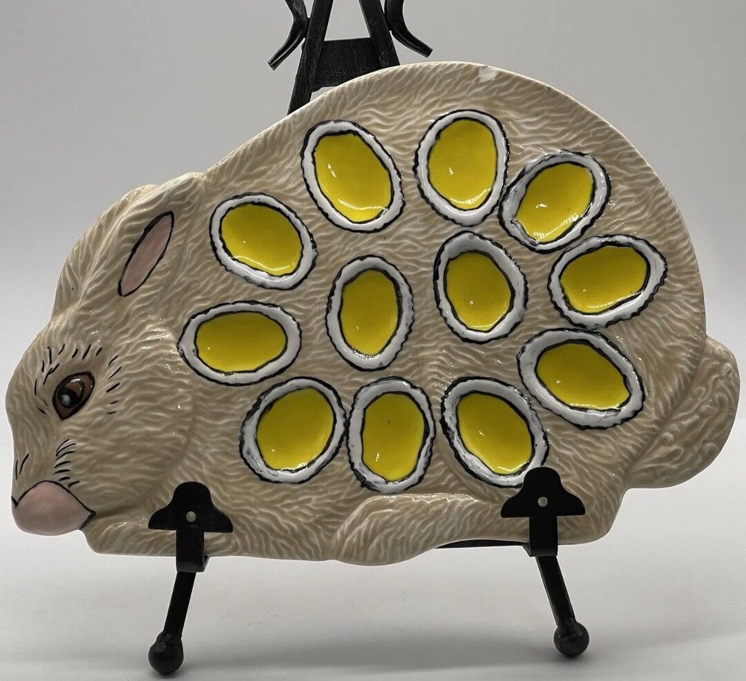 MudPie Bunny Deviled Egg Platter Set