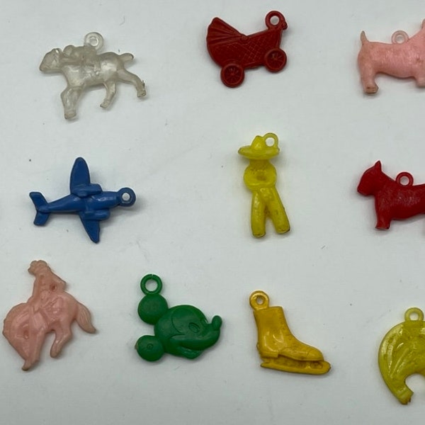 Vintage Cracker Jack Gumball Prize Charms Mixed Lot of 15 Mickey Mouse Horses