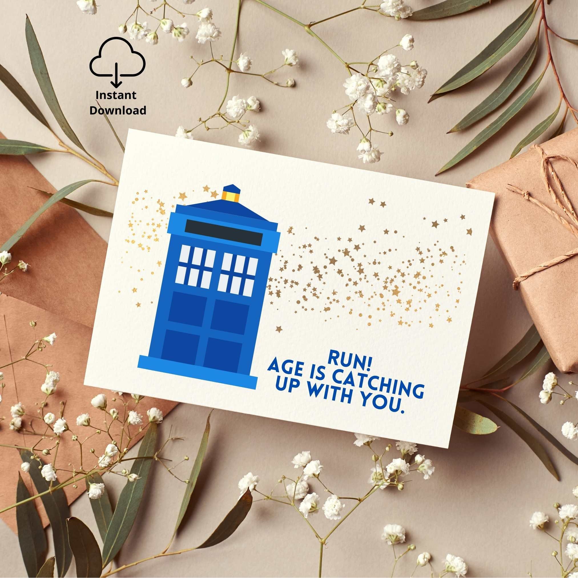 Printable Birthday Cards, Birthday Cards, Dr Who Card, DIGITAL DOWNLOAD ...