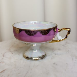 Vintage Vergoldete Rosa Perle Teetasse