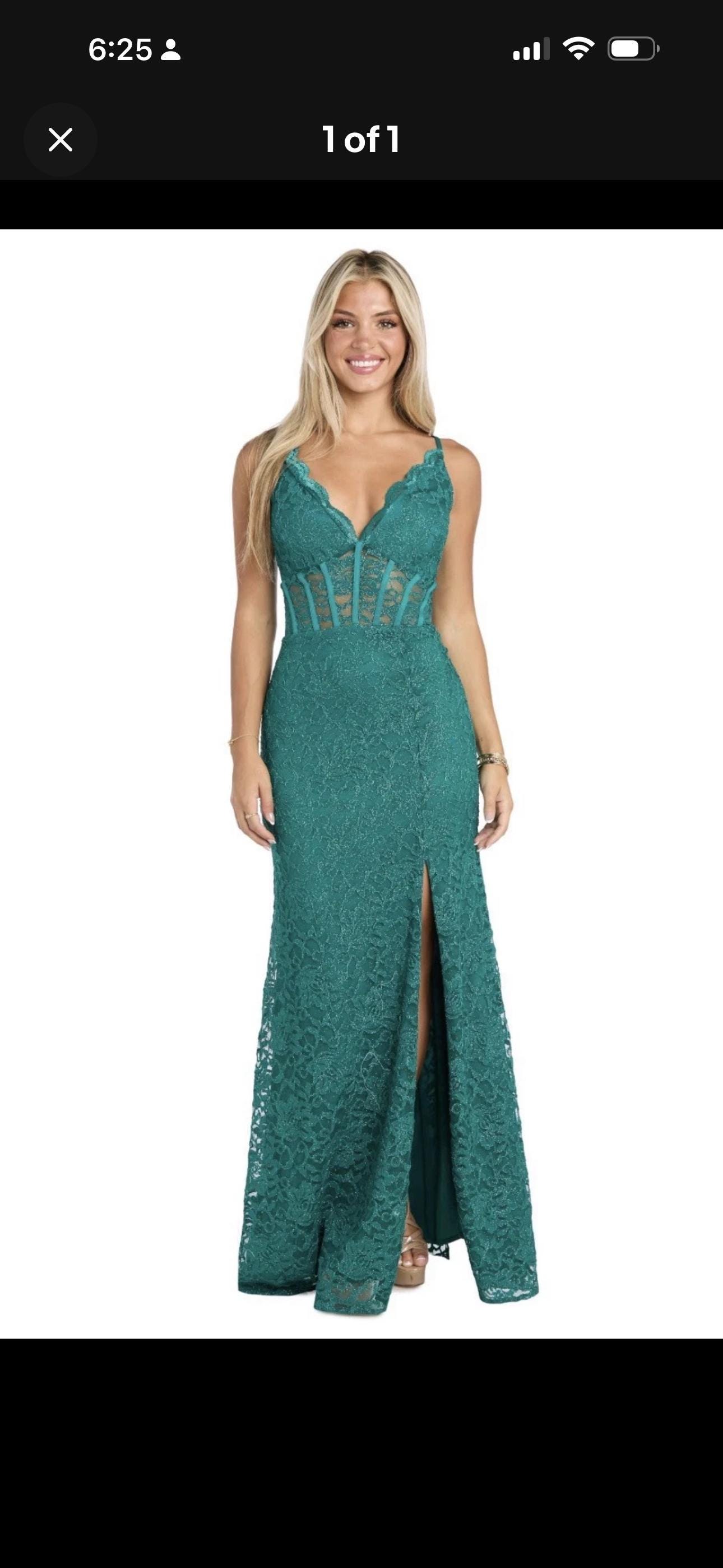 open lace back dress Aleta Dress 1049 Asian Jade / 6