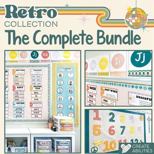 Retro Classroom Decor Bundle | Editable Retro Classroom Decor | Retro Classroom Collection | Classroom Decorations | Classroom Bundle