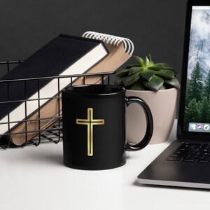 We Love Because He 1st Loved Us - Black Glossy Mug