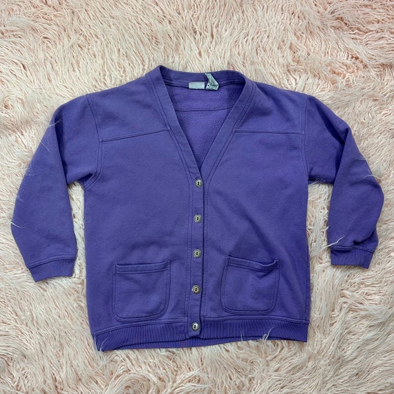 Women's Large Vintage Purple Bobbie Brooks Cardig… - image 1