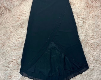 Woman’s Vintage Large Tiered Black Formal Skirt