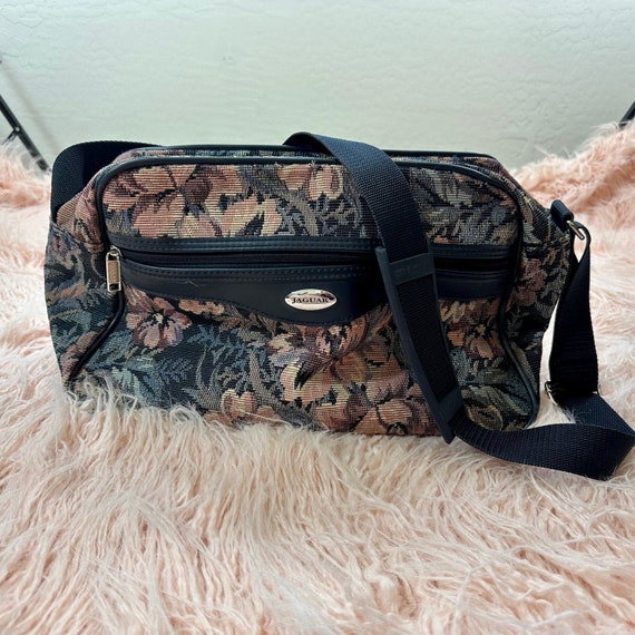 Medium Vintage Floral Print Jaguar Luggage - image 2