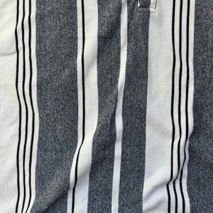 Mens Vintage 2XL Gray & White Striped Polo Shirt image 4