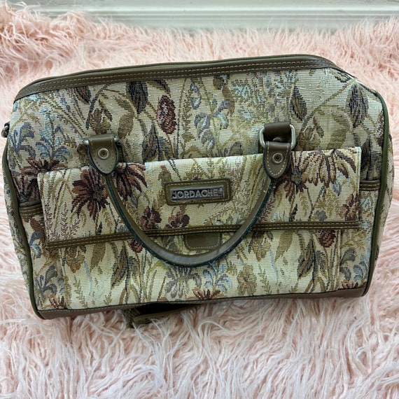 Woman's Medium Vintage Jordache Beige Floral Lugg… - image 2