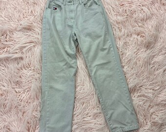 Pantalon Tommy Hilfiger kaki vintage pour femme, taille 8