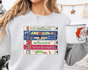 Películas navideñas retro VHS PNG, diseño retro de los 90 (descarga digital)