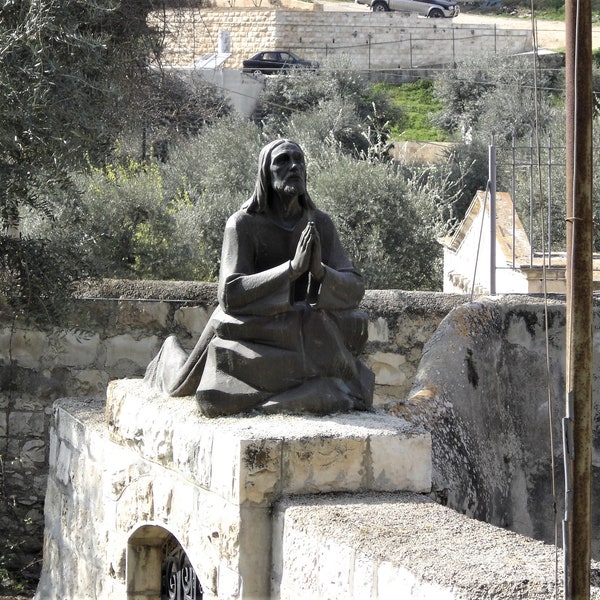 Statue of Jesus praying in the Garden of Gethsemane! (This is a picture of a Statue only--not actual Statue)