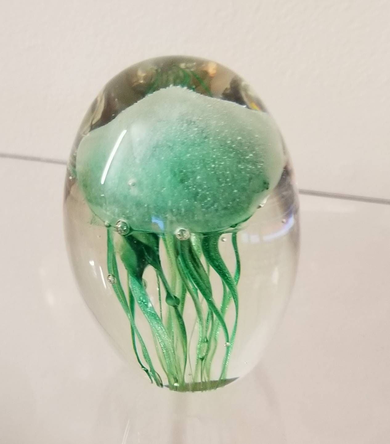 Glass Jellyfish Paperweight Glows in the Dark. Rare Etsy
