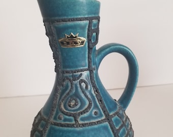 Vintage Bay Keramik Vase – West German Pottery, Large Blue
