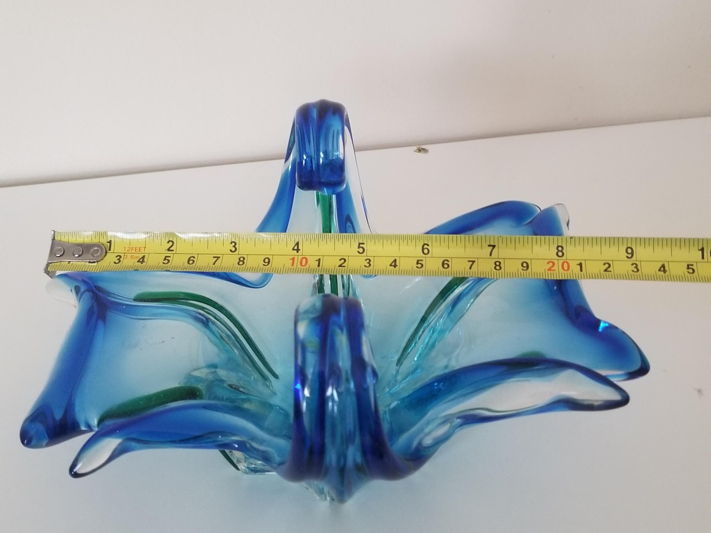 ヴィンテージ ベネチアン ムラーノ ガラス ボウル JICO ブルーに