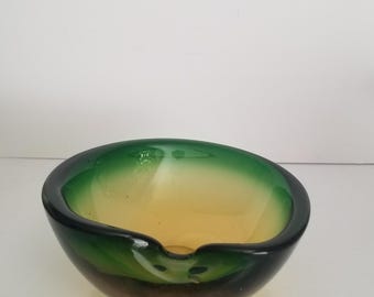 Murano Sommerso Geode Kom Asbak Flavio Poli