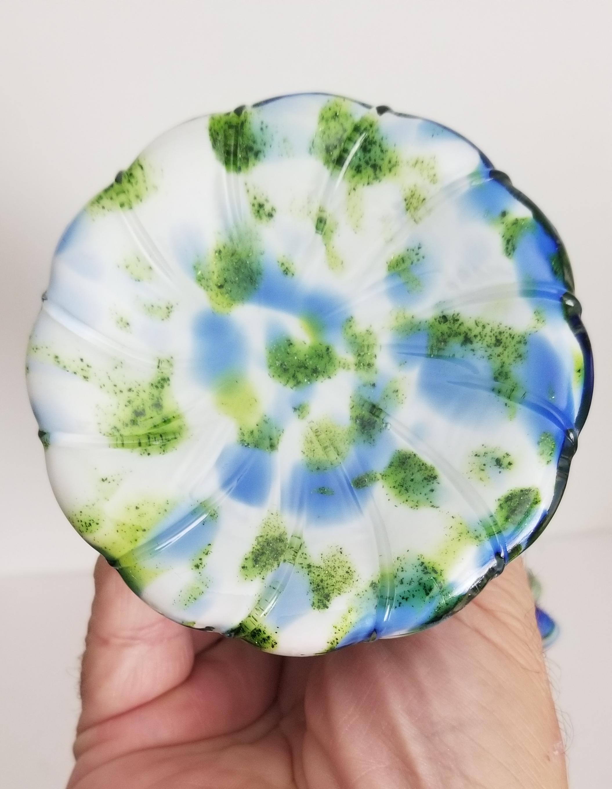 ヴィンテージ 60 年代 FENTON Murrhina アベントリーヌ フリル付き