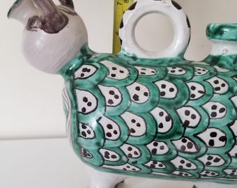 1960年代のスペイン製希少な陶器製ジン・ピッグ・デキャンタ。ドミンゴ