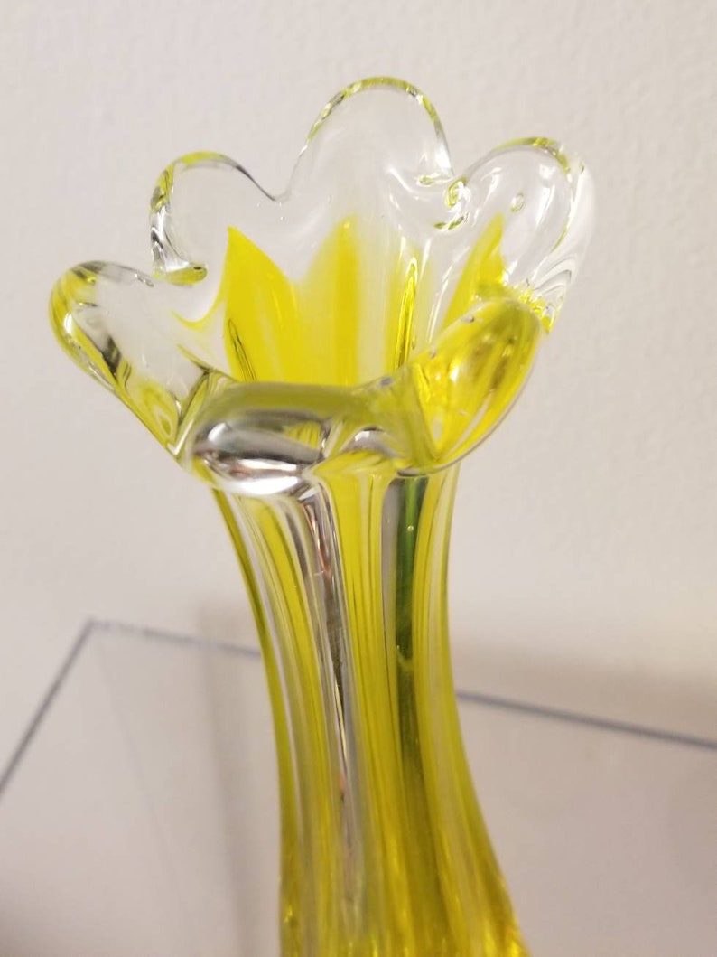 Vintage MCM Swung Glass Vase 100/100 Etsy