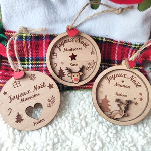 Nanny Christmas gift - Wooden tree decoration - Merry Christmas Nanny / Atsem / Godmother / Mistress / Grandma with Engraving First name child gift