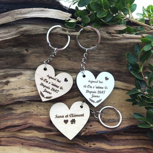 Valentine's Day Gift Personalized Engraved Wooden Heart Original Gift For Her & For Him Lovers Pendant / Wedding / Meeting Date
