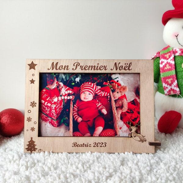 Cadre photo Personnalisé Cadeau de Premier Noël de Bébé Nouveau-né Souvenir de Naissance / cadeau Album décoration fete de noël personnalisé