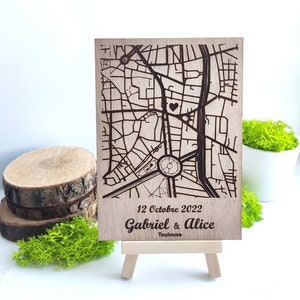 Personalized Wooden Encounter Frame With Stand - Geo Map, Valentine's Day Gift, wedding couple for her him wedding party