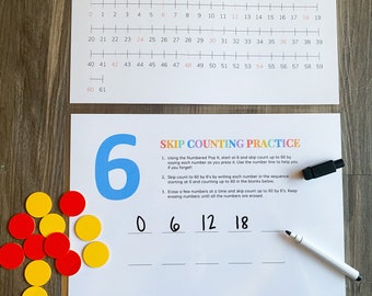 Zählen der Zahlenreihe überspringen: Mathe-Übung für die Grundschule zu Hause
