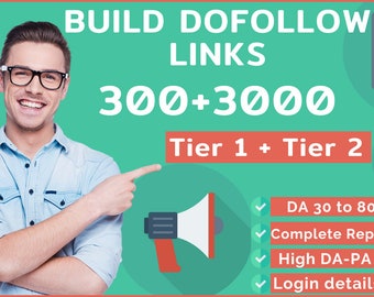 2400 links tier 2 + Tier 1 (300 links) dofollow and contextual backlinks