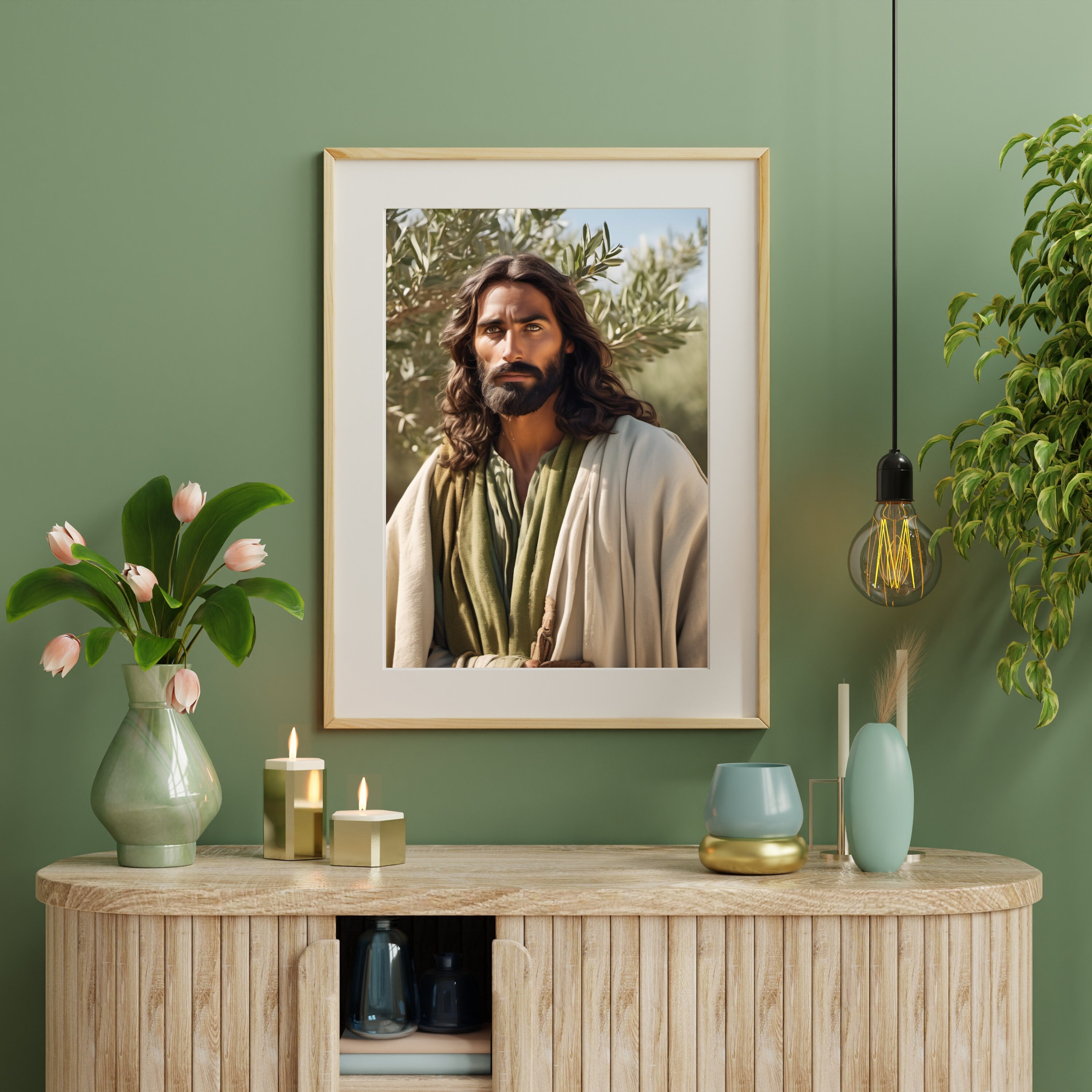 Wall Art Jesus Christ Portrait: Sacred Resurrection, Easter Printable ...