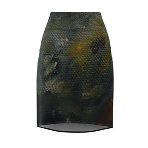 Painting Macro Women&#39;s Pencil Skirt, Artistic Skirt, Printed Skirt, Stylish Skirt, Fashion Statement, Unique Skirt