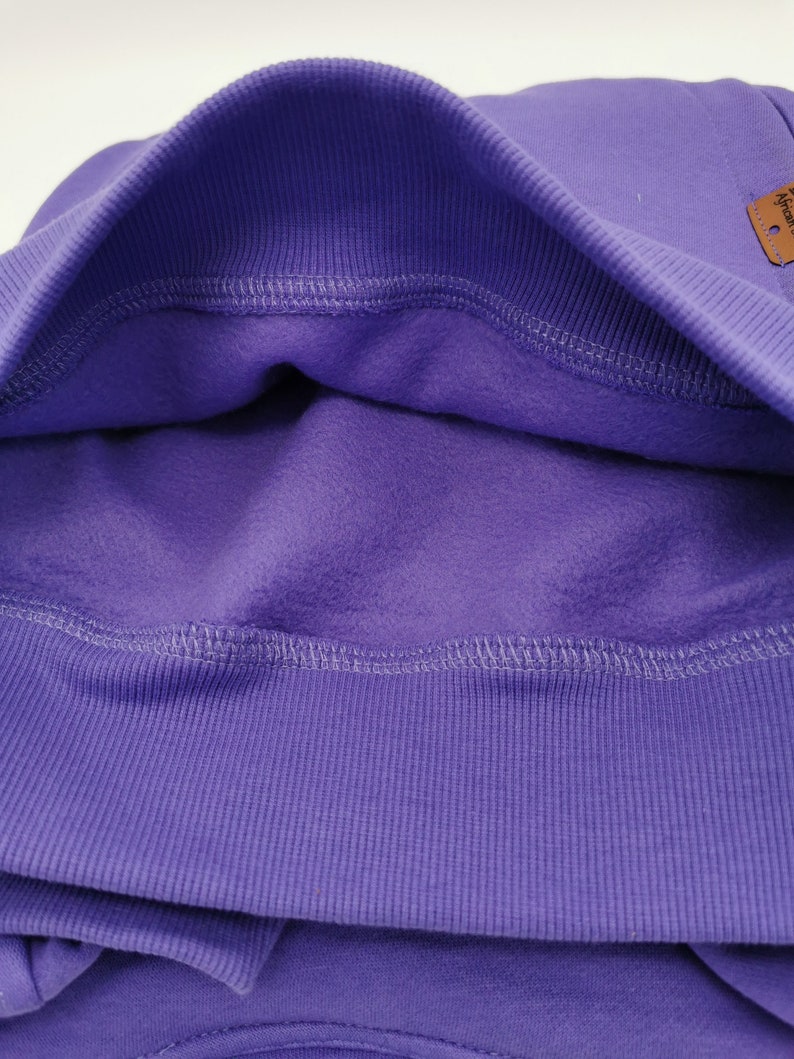 Satin gefuttert Hoodie,Ultraviolet Unisex Kapuzenpullover,dicke winter hoody, 300gsm schwer Kapuzen Sweatshirt image 2