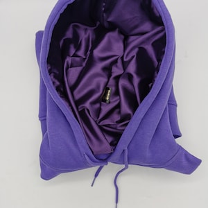 Satin gefuttert Hoodie,Ultraviolet Unisex Kapuzenpullover,dicke winter hoody, 300gsm schwer Kapuzen Sweatshirt image 9