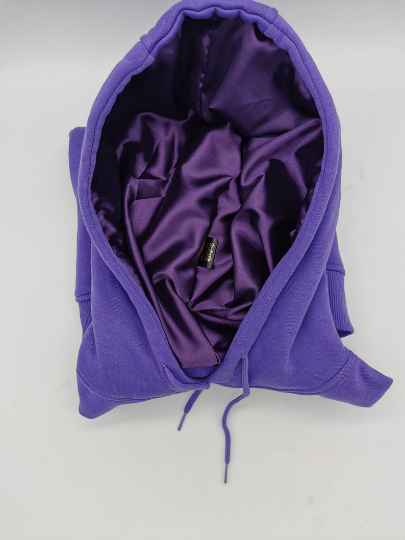 Satin gefuttert Hoodie,Ultraviolet Unisex Kapuzenpullover,dicke winter hoody, 300gsm schwer Kapuzen Sweatshirt image 9