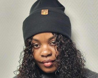 Satin gefütterte Strickmütze,breitem Umschlag Mütze,Locken Winter Mützen,Unisex lang Satinhaube,Haarhaube aus Satin, Satin lined Beanie