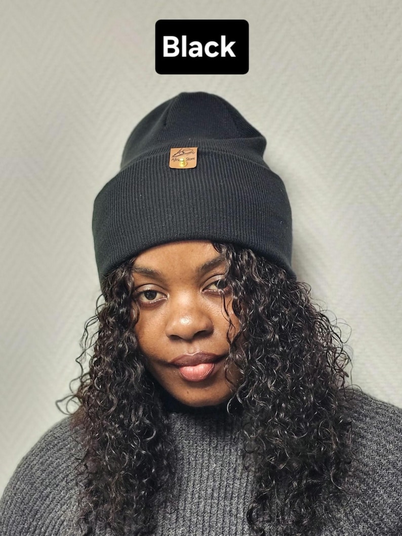 Satin gefütterte Strickmütze,breitem Umschlag Mütze,Locken Winter Mützen,Unisex lang Satinhaube,Haarhaube aus Satin, Satin lined Beanie image 1