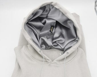 Satin gefuttert Sanftes Grau Hoodie, Frauen winter Hoody,Kapuzenpullover Geschenk für sie,Geburtstag Muttertag Geschenke,satin lined hoodie
