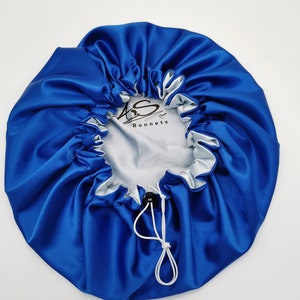 Satin Schlafhaube Royal/Hellblau, wendbare dreadlocks haarkappe,Verstellbare Haar Nachthaube,Satin sleeping Cap,Braids Satin Bonnet