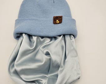 Baby Satin Mütze,Jungs wintermützen ,Mädchen Satin Mütze Geburtstaggeschenk,satin lined Beanies,geschenk für ihm & Sie,Locken Satin haube