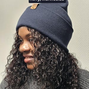 Satin gefütterte Strickmütze,breitem Umschlag Mütze,Locken Winter Mützen,Unisex lang Satinhaube,Haarhaube aus Satin, Satin lined Beanie image 2
