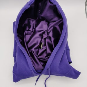 Satin gefuttert Hoodie,Ultraviolet Unisex Kapuzenpullover,dicke winter hoody, 300gsm schwer Kapuzen Sweatshirt image 8