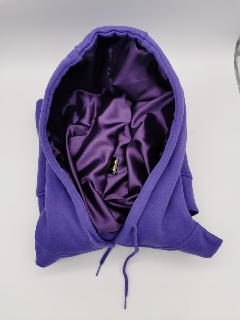 Satin gefuttert Hoodie,Ultraviolet Unisex Kapuzenpullover,dicke winter hoody, 300gsm schwer Kapuzen Sweatshirt image 8