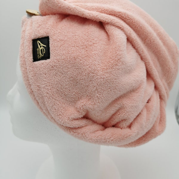 Haartrocknungs-Turban Pink, Frauen Microfaser Haarwickel,nasse haare Turban,schnell haar trocknentuch,Hitzefreie Haar handtuch