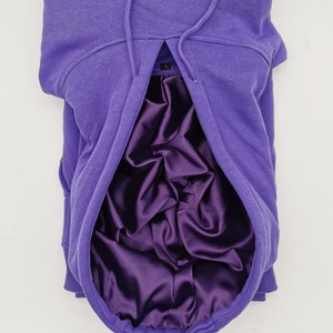 Satin gefuttert Hoodie,Ultraviolet Unisex Kapuzenpullover,dicke winter hoody, 300gsm schwer Kapuzen Sweatshirt image 1