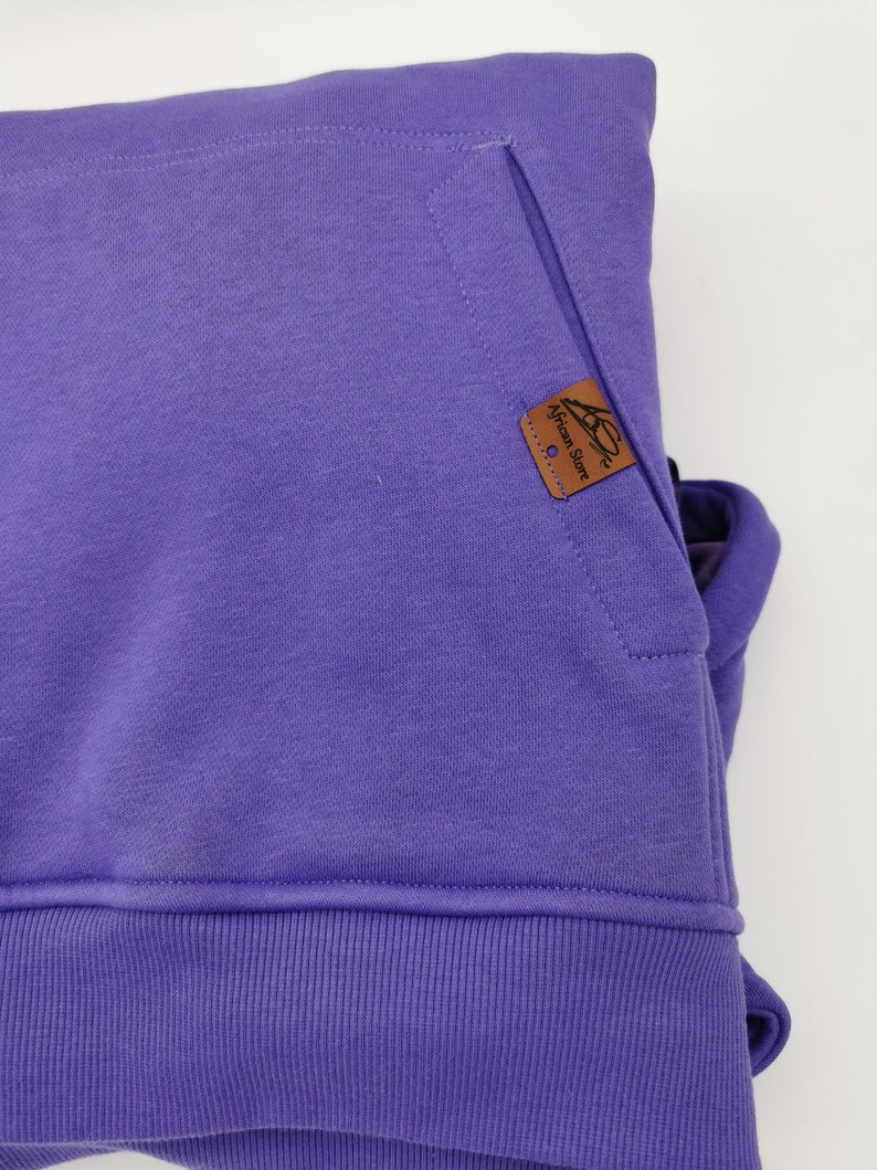 Satin gefuttert Hoodie,Ultraviolet Unisex Kapuzenpullover,dicke winter hoody, 300gsm schwer Kapuzen Sweatshirt image 7