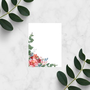 Blomsterjournalsida olinjerad (direkt nedladdning eller anpassningsbar)