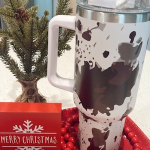 READY TO SHIP 40oz Cowhide Tumbler- The Perfect Christmas Gift