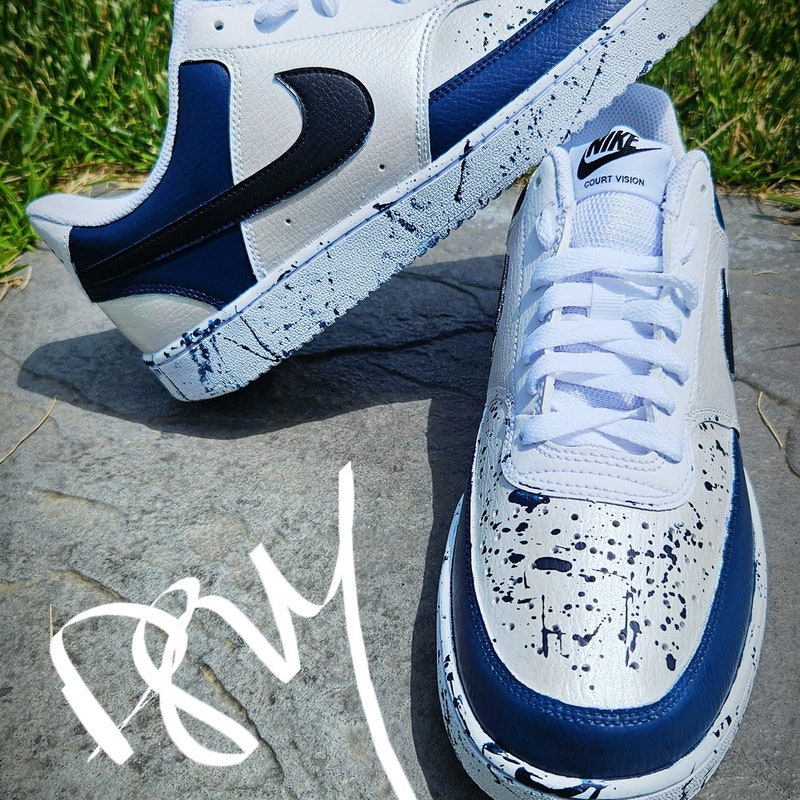 painted white sneakers