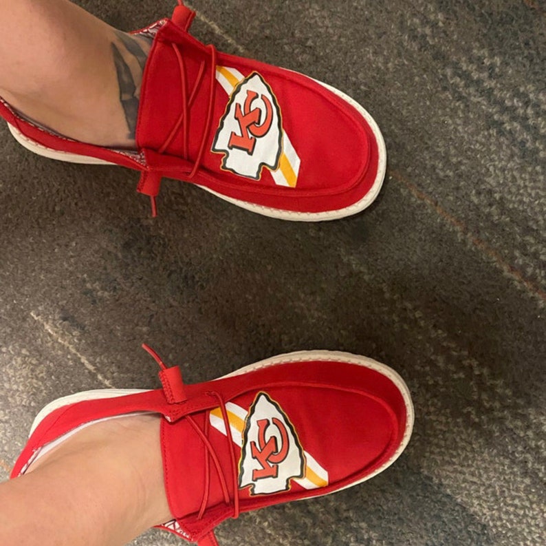 Custom Kansas City Chiefs Themed Hey Dudes - Etsy