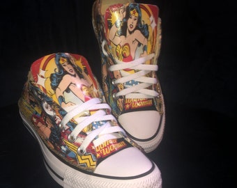 Custom Wonder Woman Inspired Low Top Converse